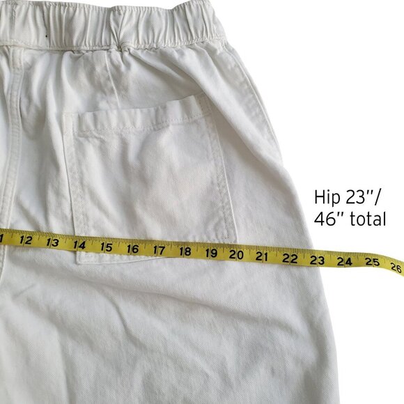 GAP High Rise Wide Leg Utility Jeans Pull On White Size L - Picture 14 of 16